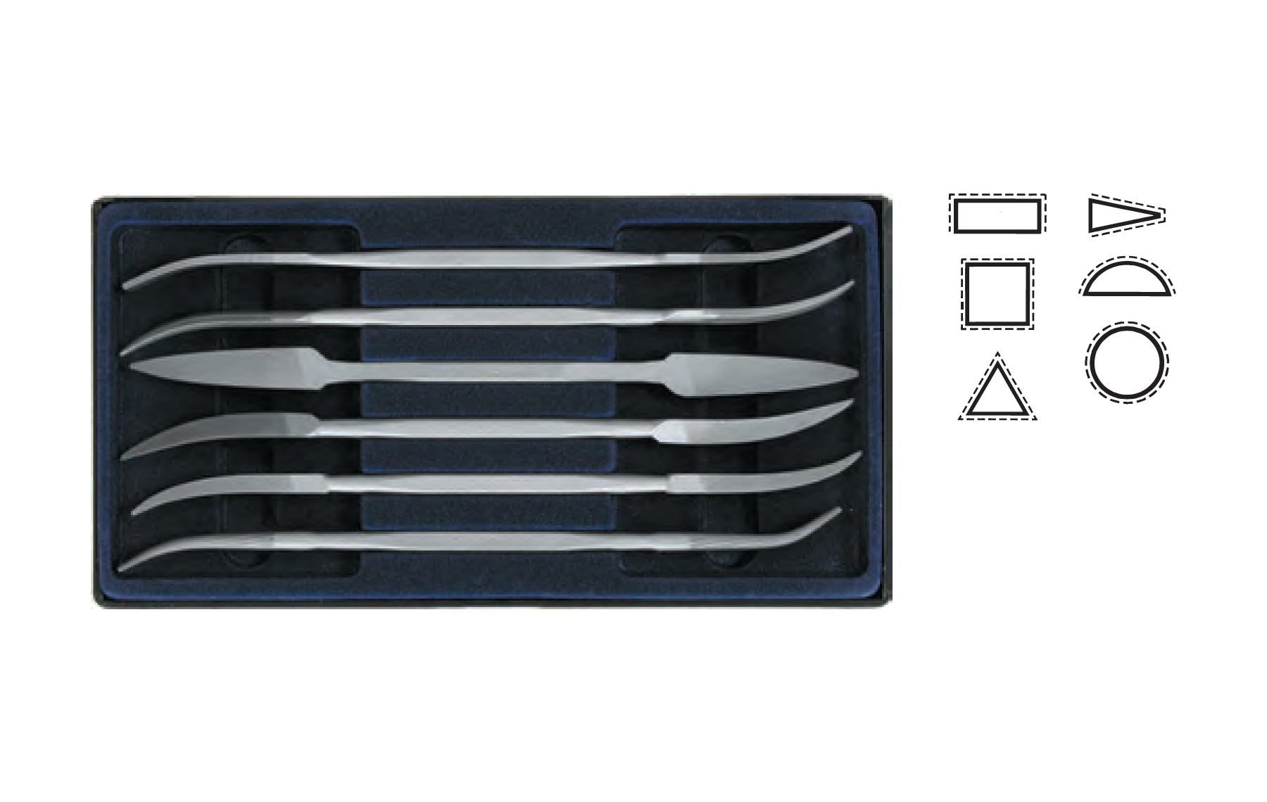 Glardon Vallorbe Rifflers Files Sets of 6 180 mm LR12186 image 2
