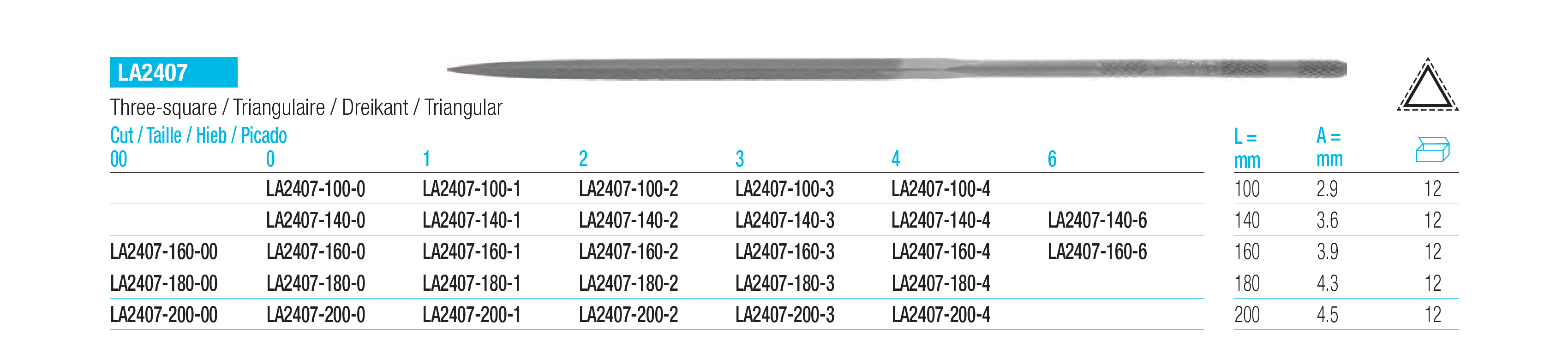 Glardon Vallorbe Three-Square Needle Files Specifications image glardon-vallorbe-three-square-needle-files-kyg1186-spec-01.png