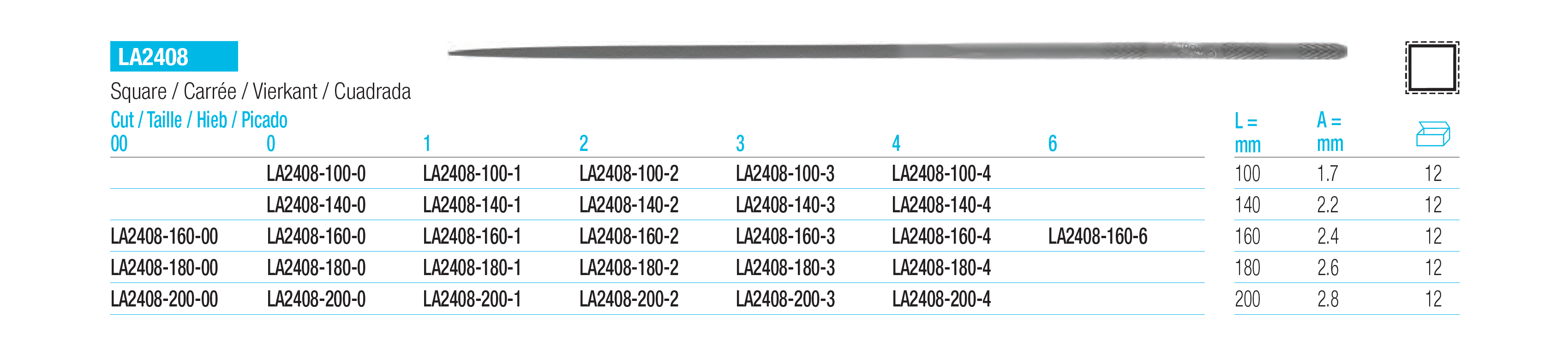 Glardon Vallorbe Square Needle Files Specifications image glardon-vallorbe-square-needle-files-kyg1187-spec-01.png