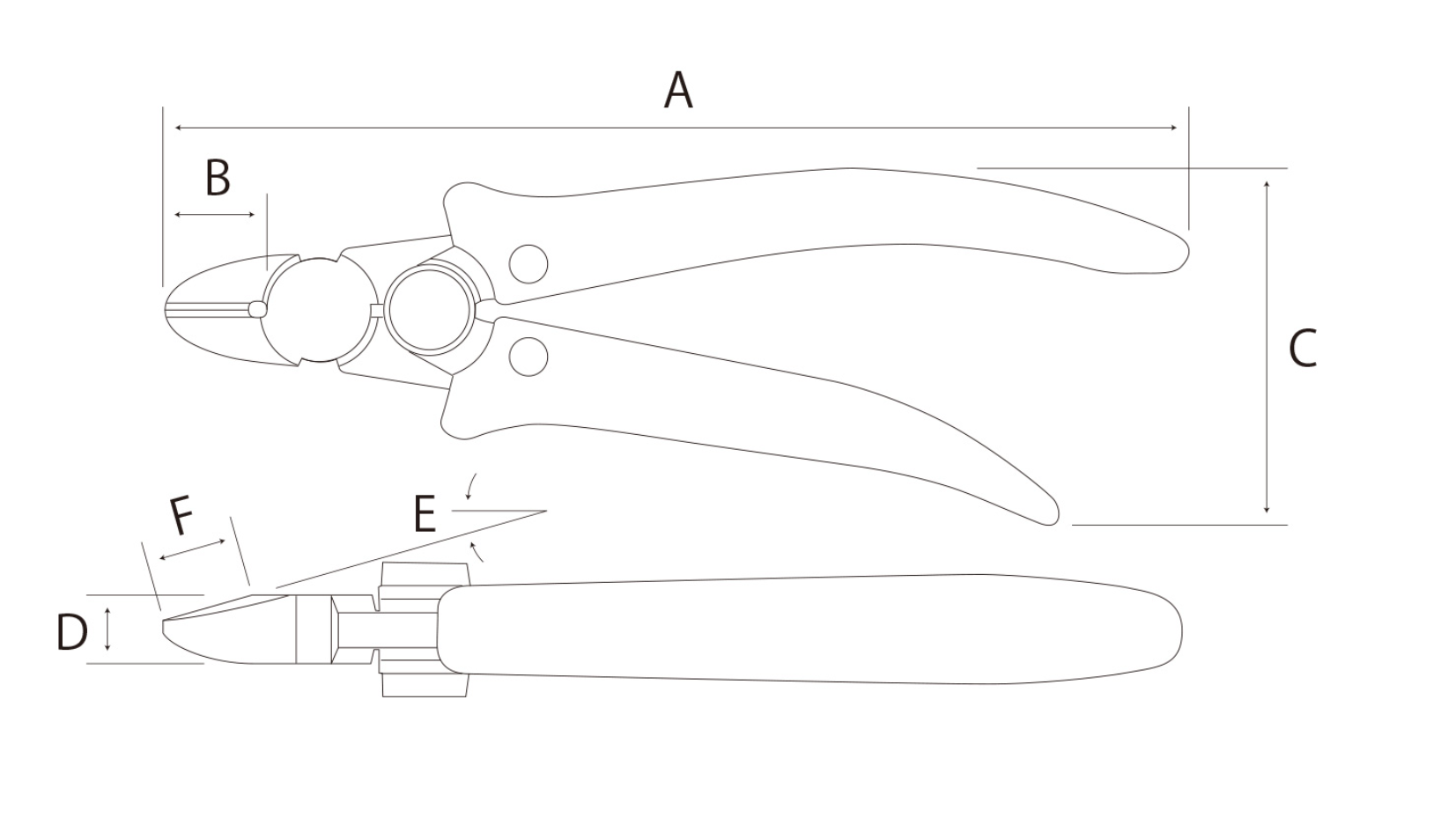 KEIBA PU-266 Power-Up Nipper Wire Cutter Pliers Specifications image keiba-pu-266-power-up-nipper-double-hinge-diagonal-cutter-kyg1030-spec-01.png