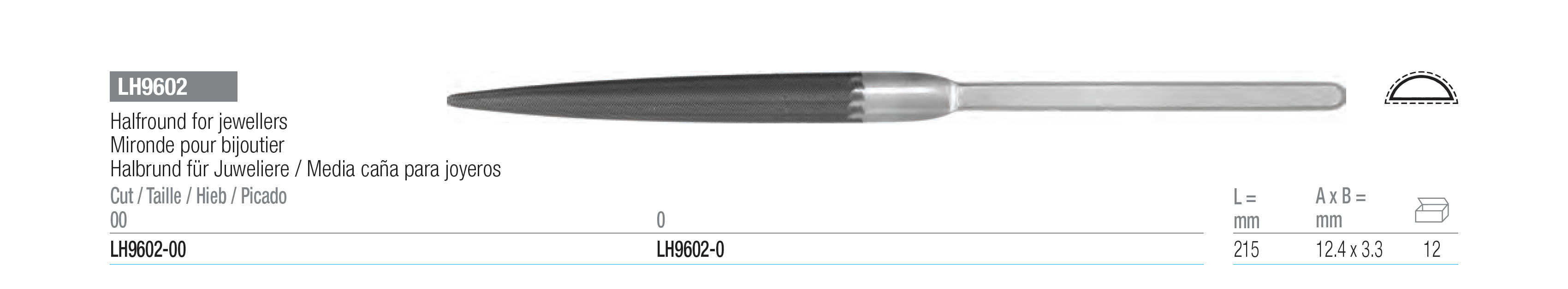Glardon Vallorbe Jewellers’ Half-Round Hand Files Specifications image glardon-vallorbe-jewellers-half-round-hand-files-kyg1190-spec-01.png