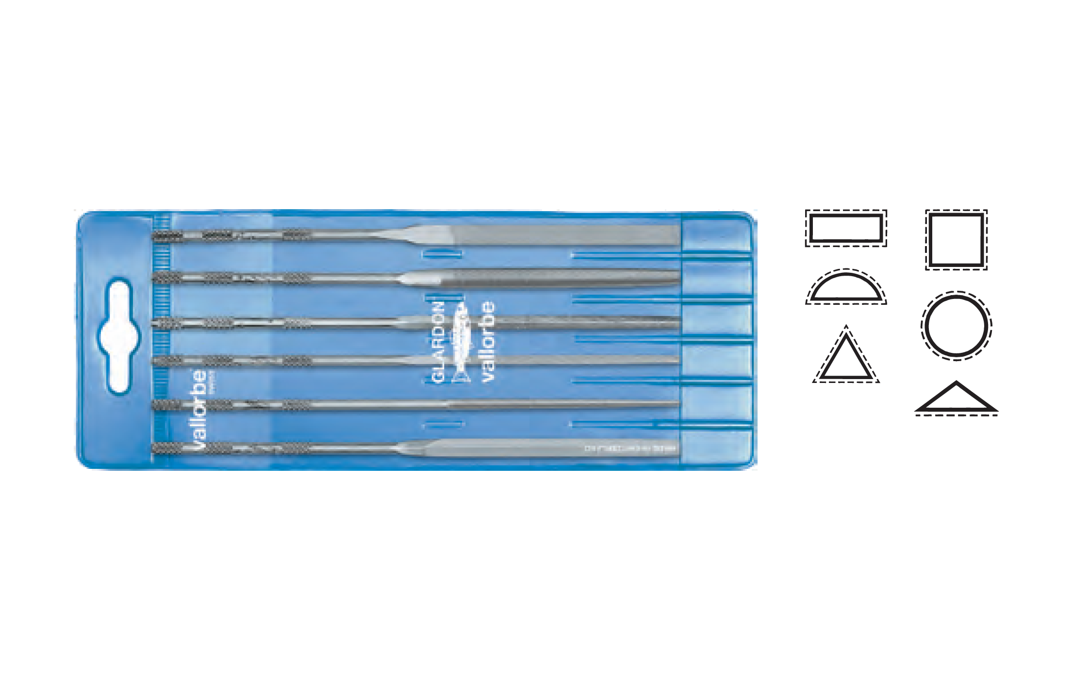 Glardon Vallorbe Valtitan Needle File Sets of 6 180 mm LAV2495 image 2
